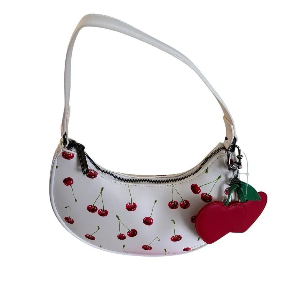Betsey Johnson Cherry on Top Faux Leather Shoulder Bag.